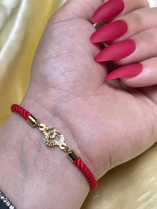 18K Real Gold Double heart lucky charm bracelet - Embellish Gold