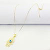 18K Real Gold Big Hamsa Hand Necklace - Embellish Gold