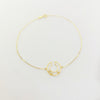 18K Real Gold 3 Stone Circle Cut Bracelet