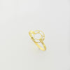 18K Real Gold 3 Stone Circle Cut Ring