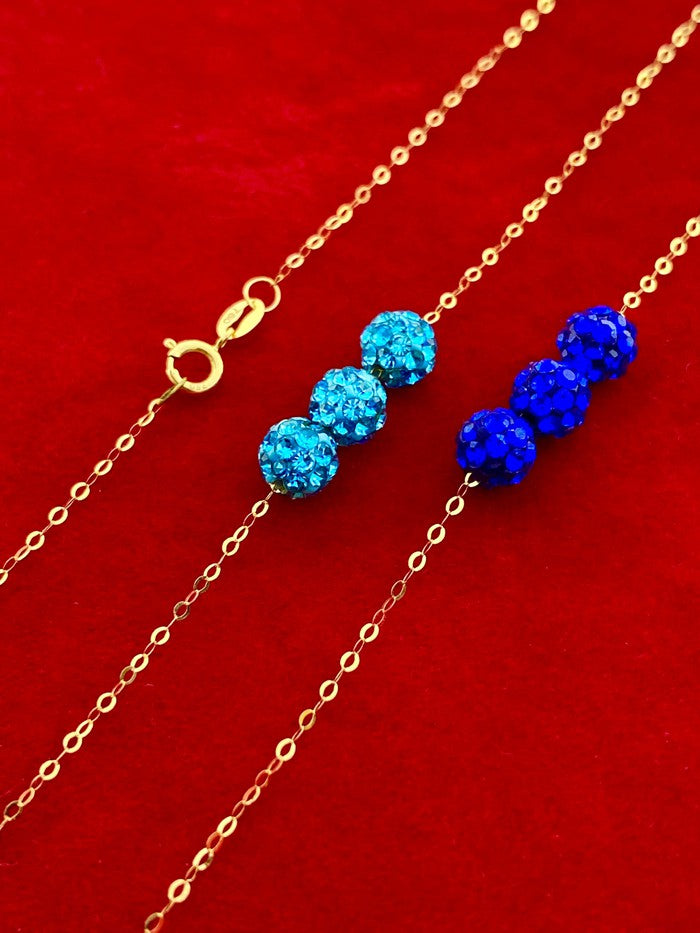 18K Real Gold Double Layer Swarovski Necklace