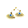 18K Real Gold Evil Eye With Round Hanging Earrings - Embellish Gold