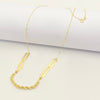 18K Real Gold Paper Clip Rope Chain Necklace