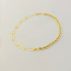18K Real Gold Paper Clip With Rope Chain Bracelet