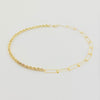18K Real Gold Paper Clip With Rope Chain Anklet