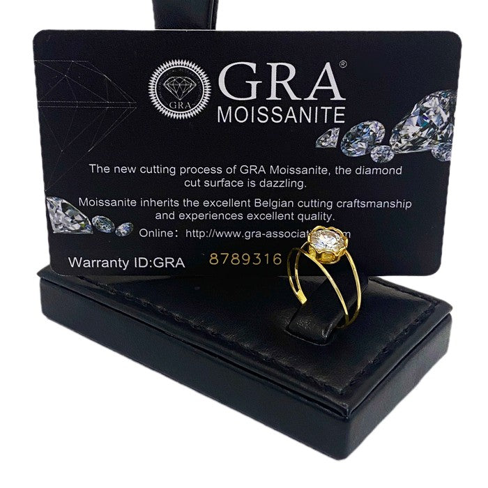 18K Real Gold Diamond Engagement Ring