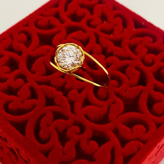 18K Real Gold Diamond Engagement Ring
