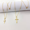 18K Real Gold Small Cross Necklace