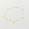 18K Real Gold Hexagons 5 Pendant Bracelet