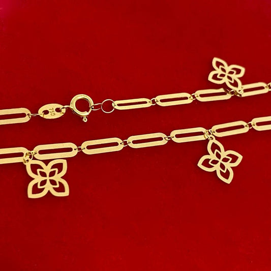 18K Real Gold 5 Roberto Flower Bracelet
