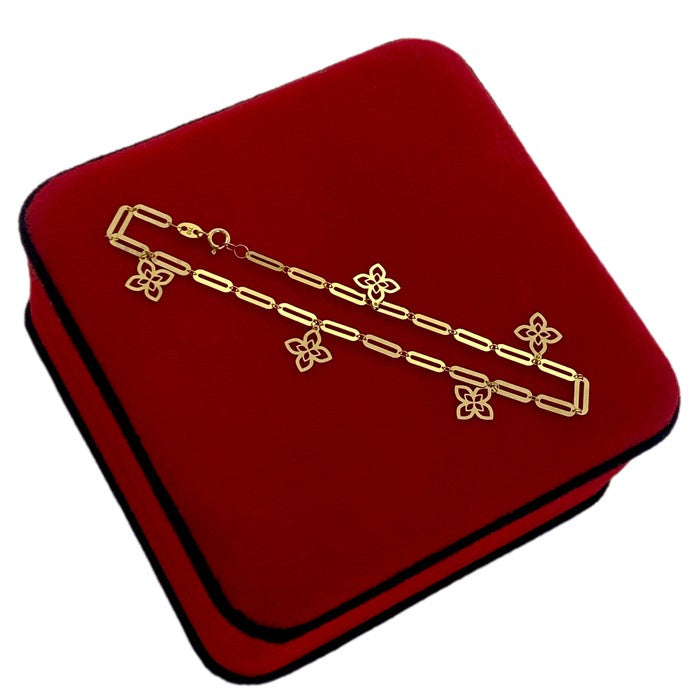 18K Real Gold 5 Roberto Flower Bracelet