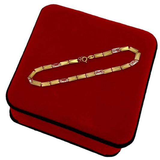 18K Real Gold Arrow Plates With Stones