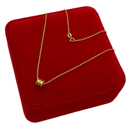 18K Real Gold BG Pendant With Rope Chain