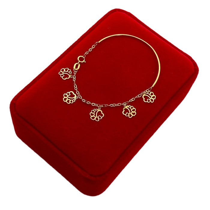 18K Real Gold 8 Heart Kids Bracelet