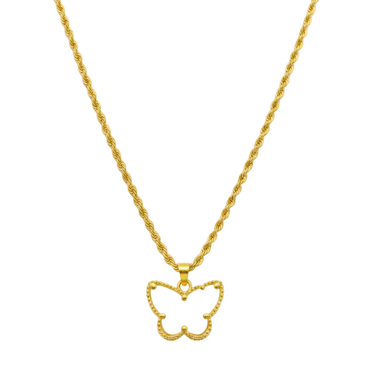18K Real Saudi Gold Butterfly Rope Chain