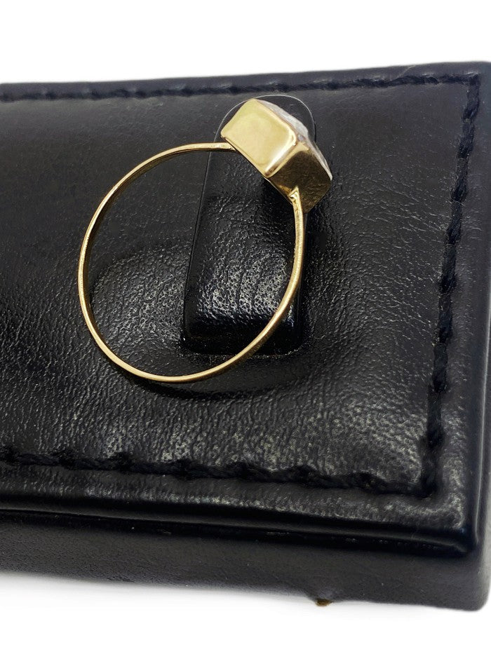 18K Real Gold Single Zircon Stone Engagement Ring