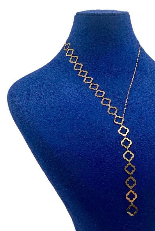 18K Real Gold 18 Flower Necklace