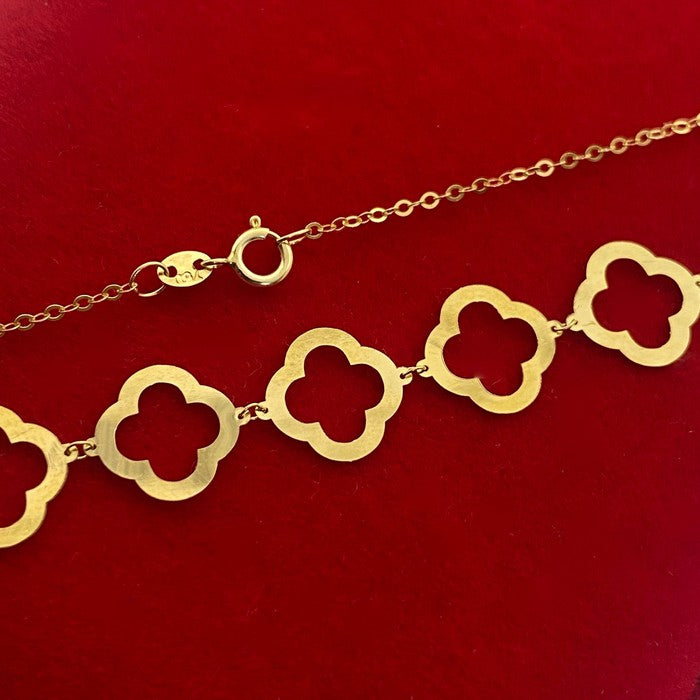 18K Real Gold 18 Flower Necklace