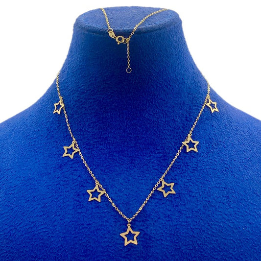 18K Real Gold 7 Star Choker
