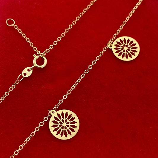 18K Real Gold 7 Sun Style Choker