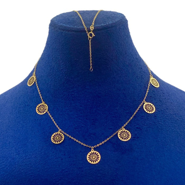 18K Real Gold 7 Sun Style Choker