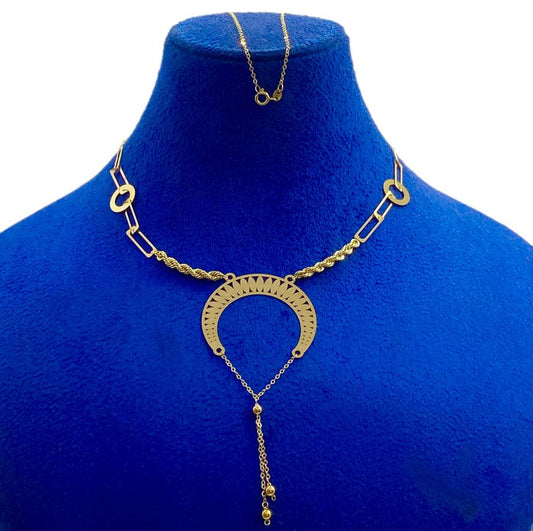 18K Real Gold Lunar Mood Necklace