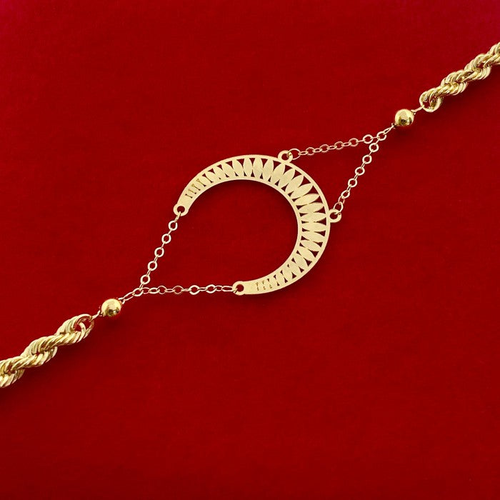 18K Real Gold Lunar Moon Bracelet