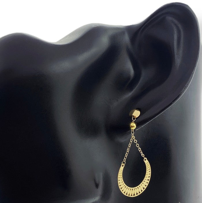18K Real Gold Lunar Moon Earrings