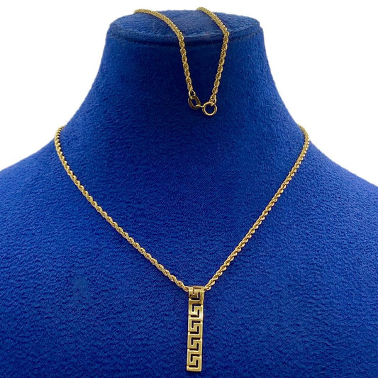 18K Real Gold Versace Tie Rope Chain Necklace