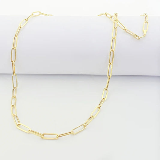 18K Real Gold Paper Clip Chain