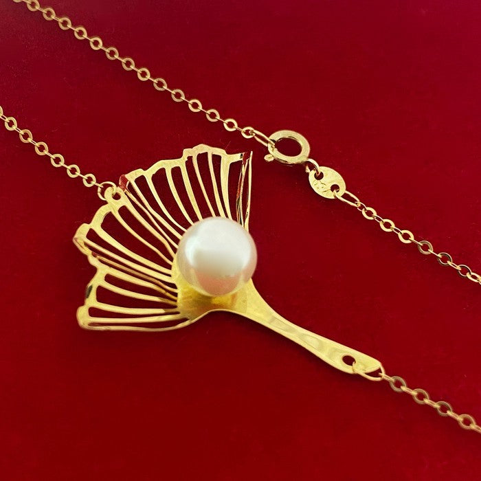 18K Real Gold Pearl Flower Bracelets