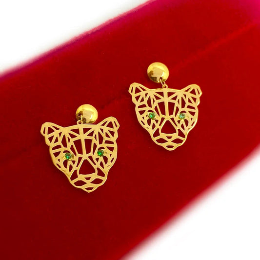 Gold Tiger Earrings