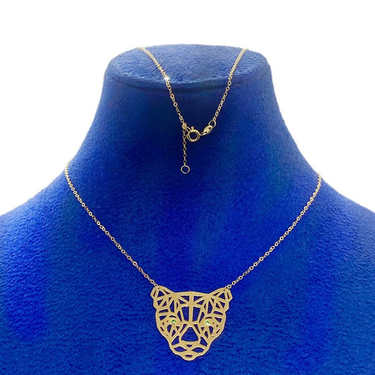 18K Real Gold Tiger Necklace