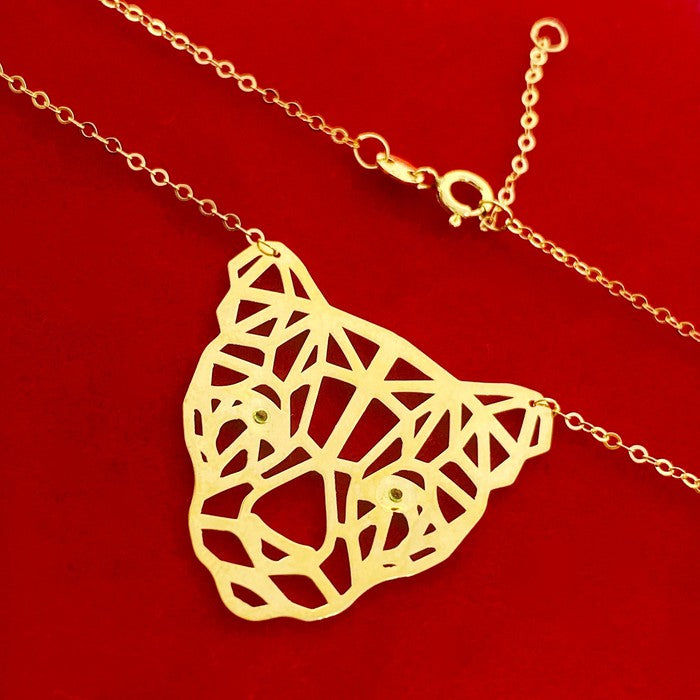 18K Real Gold Tiger Necklace