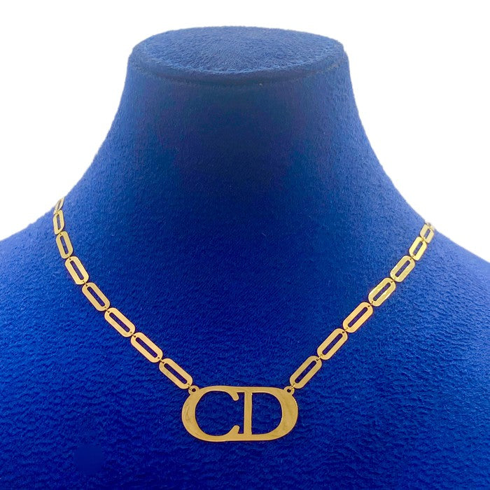 18K Real Gold Cd Paper Clip Necklace