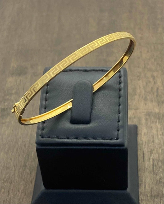 18K Real Gold Inpired Brand Design Bangle - Embellish Gold