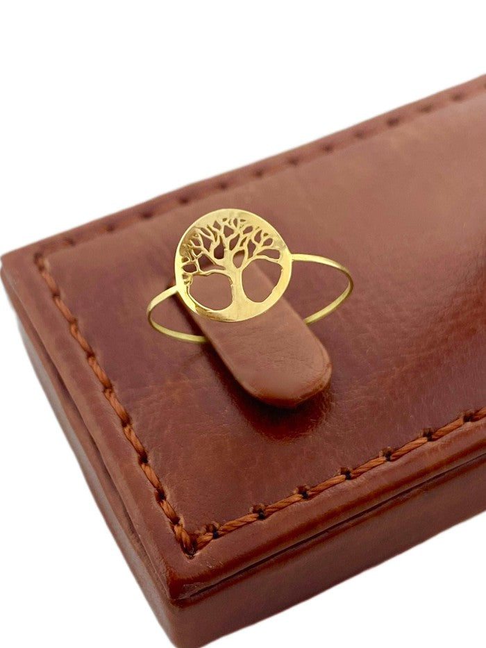 18K Real Gold Life of tree Ring - Embellish Gold