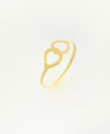18K Real Gold Double Heart Ring - Embellish Gold