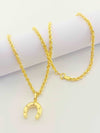 18K Real Gold Horseshoe Necklace - Embellish Gold