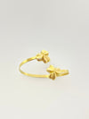 18K Real Gold 2 Flowers Ring - Embellish Gold