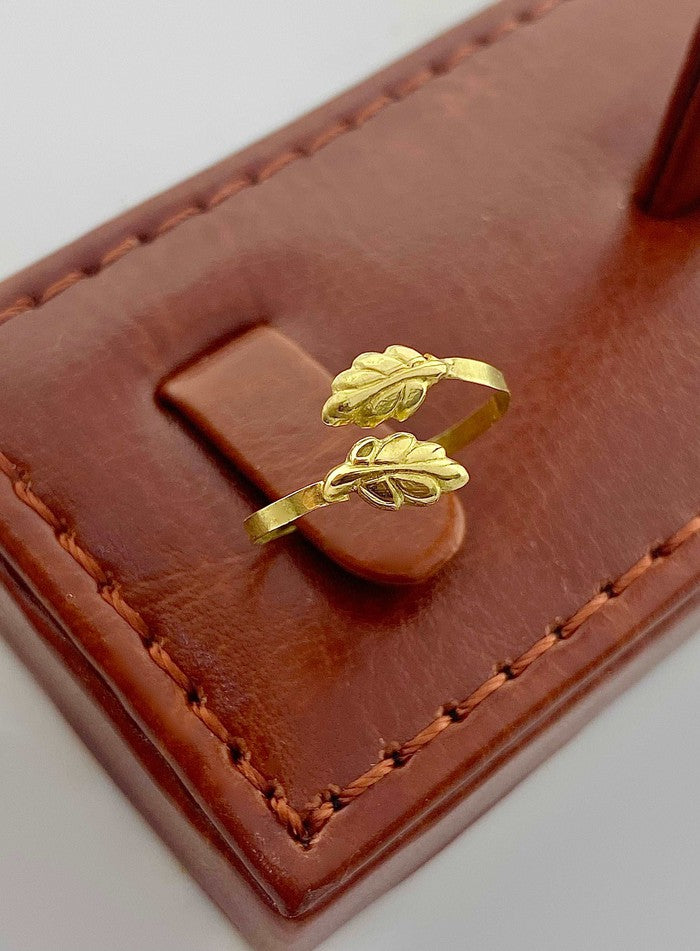 18K Real Gold Leaf Ring - Embellish Gold