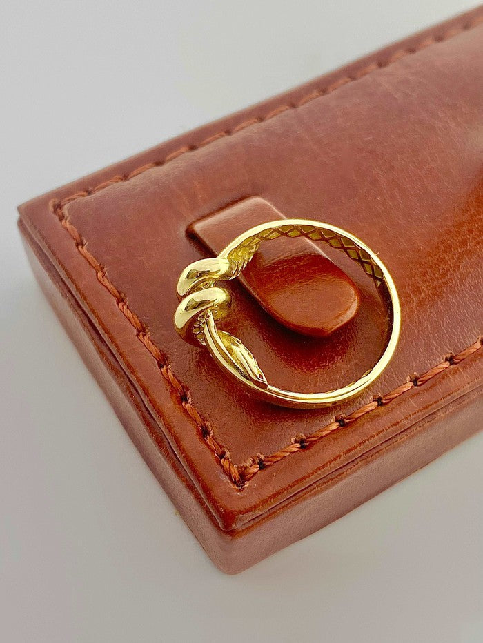 18K Real Gold twised Design Ring - Embellish Gold