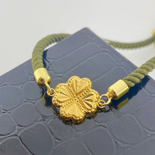 Flower Bracelet 18K Gold Pendant With 18K Gold Plated Chains - Embellish Gold