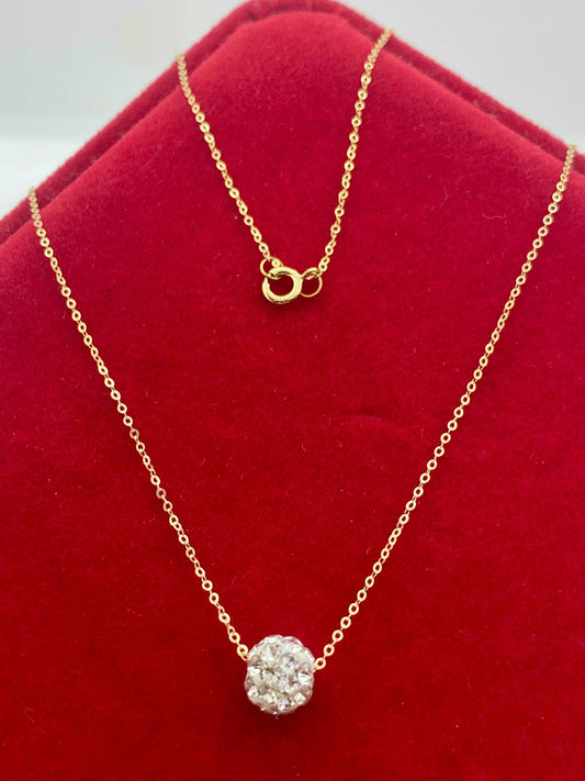 18K Real Gold Swarovski Necklace White - Embellish Gold