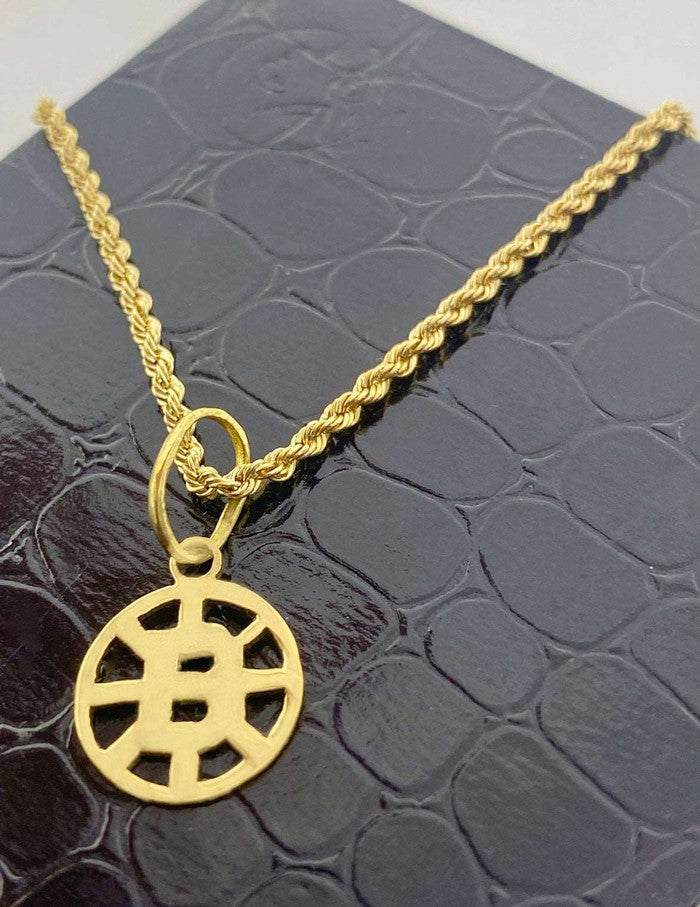 18K Real Gold Bit Coin Necklace - Embellish Gold