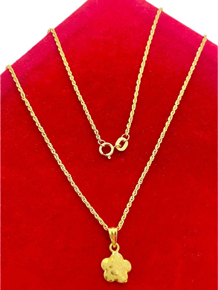 18k Real Gold Flower Necklace 1 - Embellish Gold