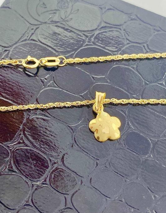 18k Real Gold Flower Necklace 1 - Embellish Gold