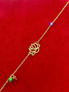18K Real Gold Lotus Flower with zircon stone bracelet - Embellish Gold