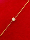 18K Real Gold Single White Zircon Stone Bracelet - Embellish Gold