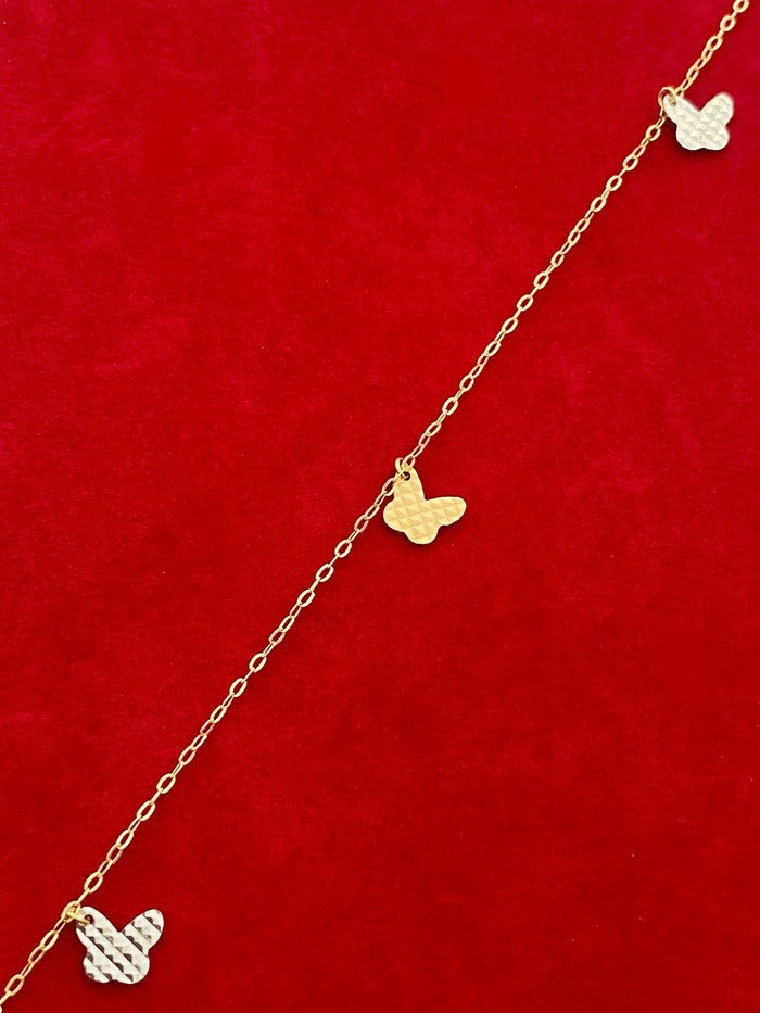 18K Real Gold 3 butterfly bracelet - Embellish Gold